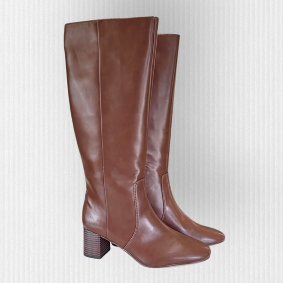 J. Crew Factory Shoes - J. Crew Knee High Heeled Boots with Block Heel and Rounded Toe Women Size 10 NWT